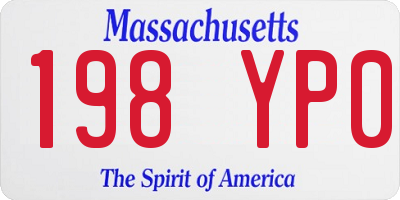MA license plate 198YP0