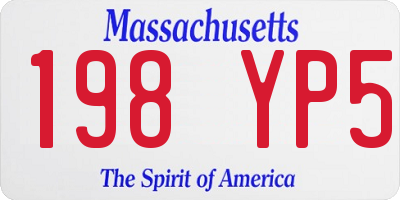 MA license plate 198YP5