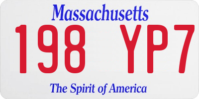 MA license plate 198YP7