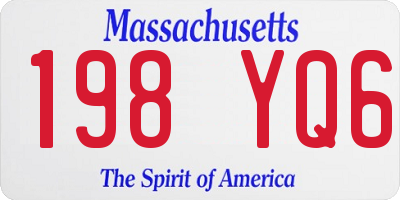 MA license plate 198YQ6