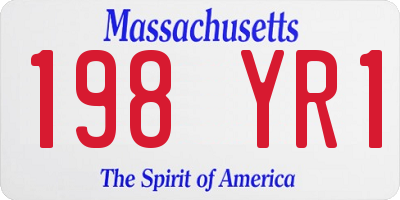MA license plate 198YR1