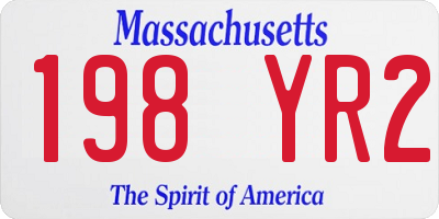 MA license plate 198YR2