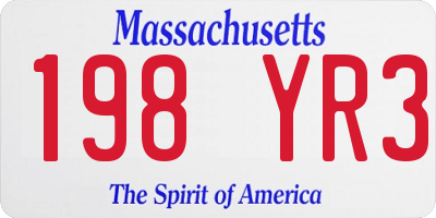 MA license plate 198YR3
