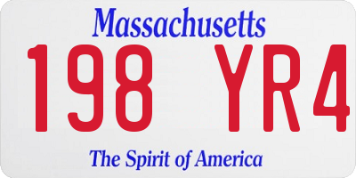 MA license plate 198YR4