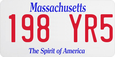 MA license plate 198YR5