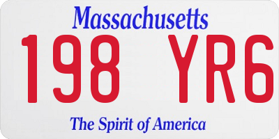 MA license plate 198YR6