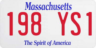MA license plate 198YS1