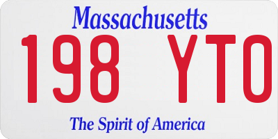 MA license plate 198YT0
