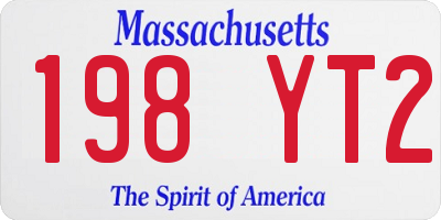 MA license plate 198YT2