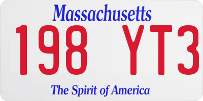 MA license plate 198YT3