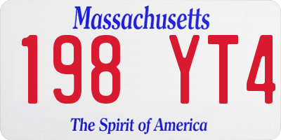 MA license plate 198YT4
