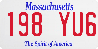 MA license plate 198YU6