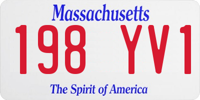 MA license plate 198YV1