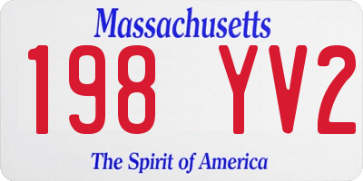 MA license plate 198YV2