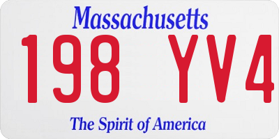 MA license plate 198YV4
