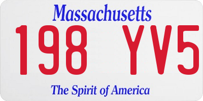 MA license plate 198YV5