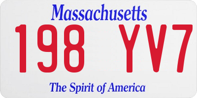 MA license plate 198YV7