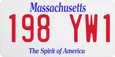 MA license plate 198YW1