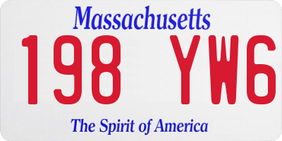 MA license plate 198YW6