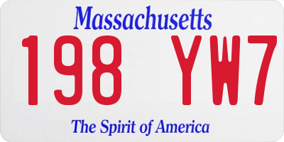 MA license plate 198YW7