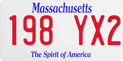 MA license plate 198YX2