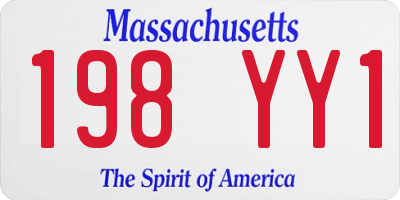 MA license plate 198YY1