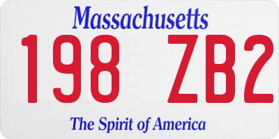 MA license plate 198ZB2