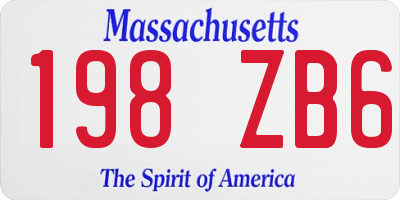 MA license plate 198ZB6