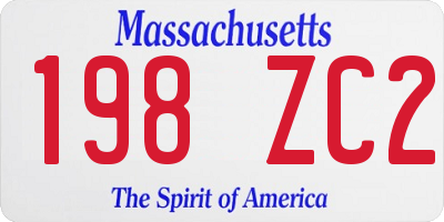 MA license plate 198ZC2