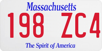 MA license plate 198ZC4