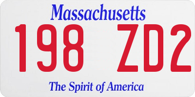 MA license plate 198ZD2