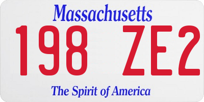 MA license plate 198ZE2