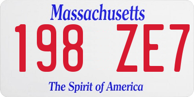MA license plate 198ZE7