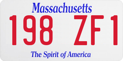 MA license plate 198ZF1