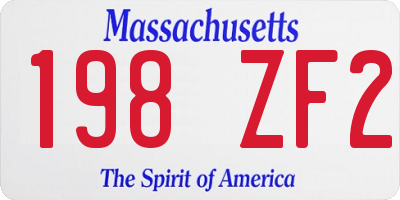 MA license plate 198ZF2