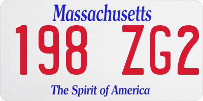 MA license plate 198ZG2