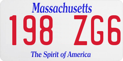 MA license plate 198ZG6