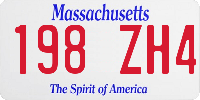 MA license plate 198ZH4