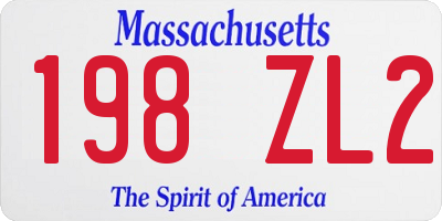 MA license plate 198ZL2