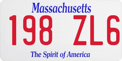 MA license plate 198ZL6