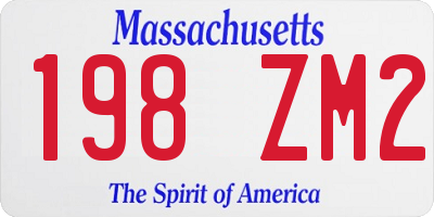 MA license plate 198ZM2