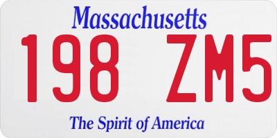 MA license plate 198ZM5