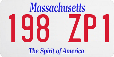 MA license plate 198ZP1