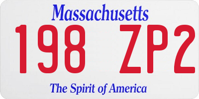 MA license plate 198ZP2
