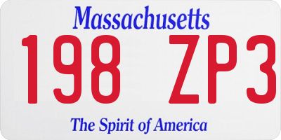 MA license plate 198ZP3