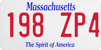 MA license plate 198ZP4