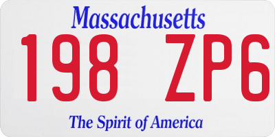 MA license plate 198ZP6