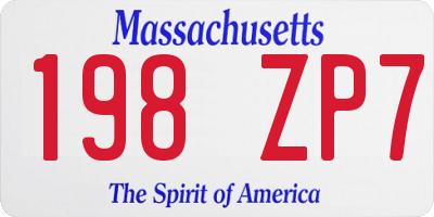 MA license plate 198ZP7