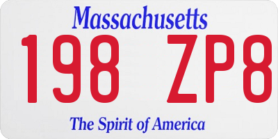 MA license plate 198ZP8