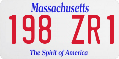 MA license plate 198ZR1